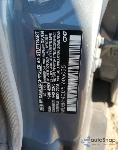 2005 Mercedes-Benz C 230K Sport Sedan из США, поврежденный, VIN WDBRF40J75F606095